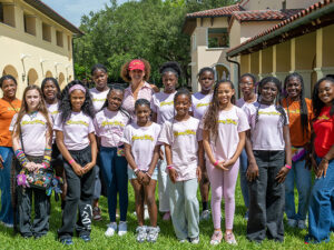 Tracy Wilson Mourning with a group of girls
